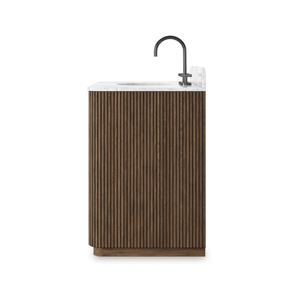 Malden Single Vanity - Satin Espresso Oak Veneer
