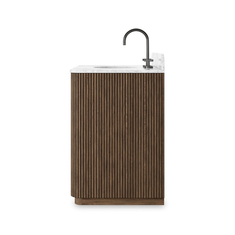 Malden Single Vanity - Satin Espresso Oak Veneer