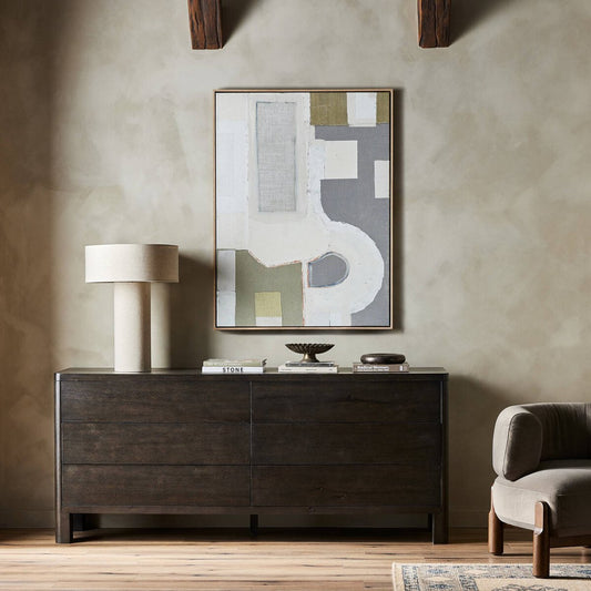 Noeline 6-Drawer Dresser - Smoke Black Oak Veneer