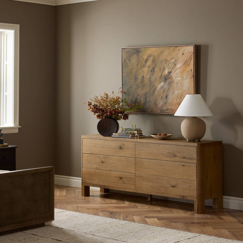 Noeline 6-Drawer Dresser - Worn Oak Veneer