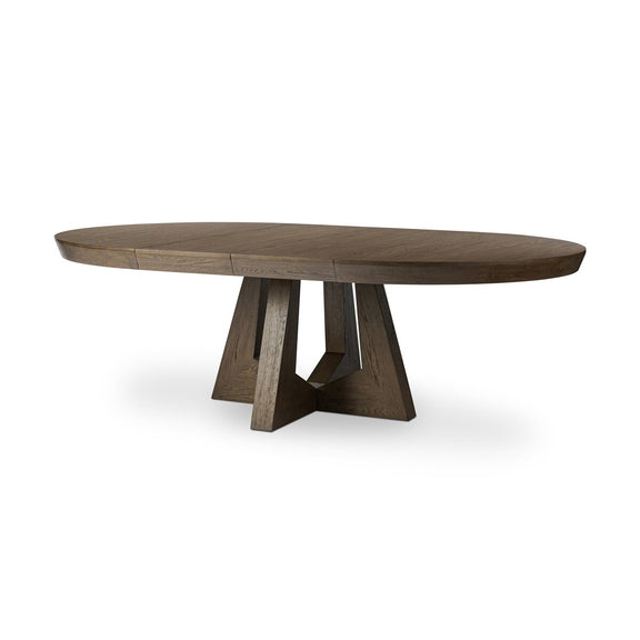 Zelda Round Extension Dining Table - Fawn Oak Veneer