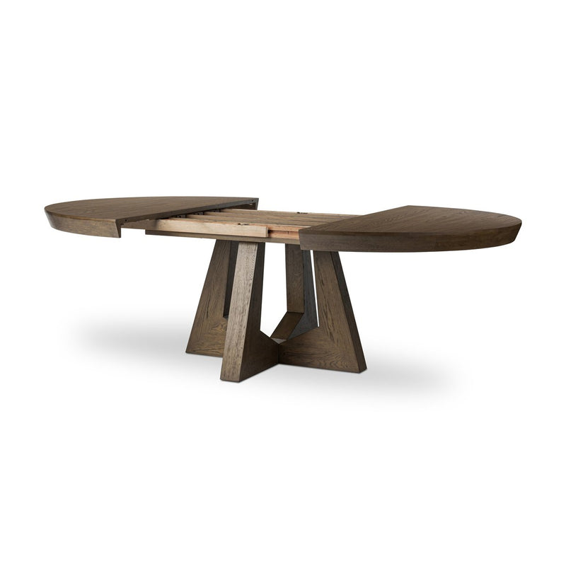 Zelda Round Extension Dining Table - Fawn Oak Veneer