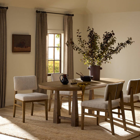 Godric Oval Extension Dining Table - Drifted Oak Veneer