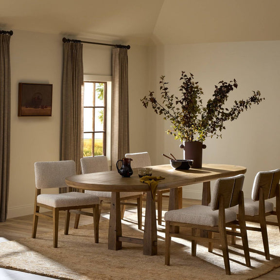 Godric Oval Extension Dining Table - Drifted Oak Veneer