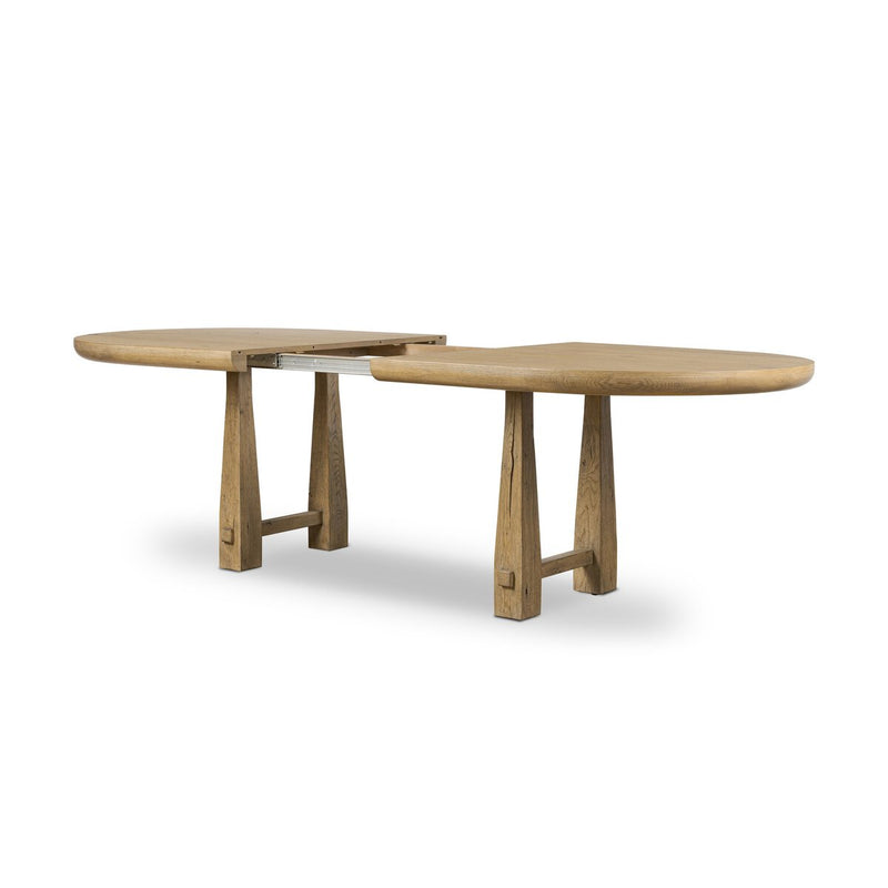 Godric Oval Extension Dining Table - Drifted Oak Veneer