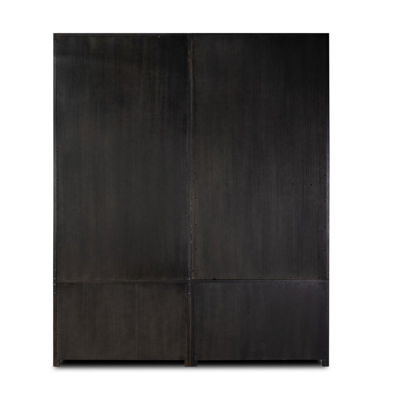 Admont Double Bookcase With Ladder - Worn Black