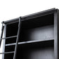 Admont Double Bookcase With Ladder - Worn Black
