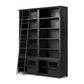 Admont Double Bookcase With Ladder - Worn Black