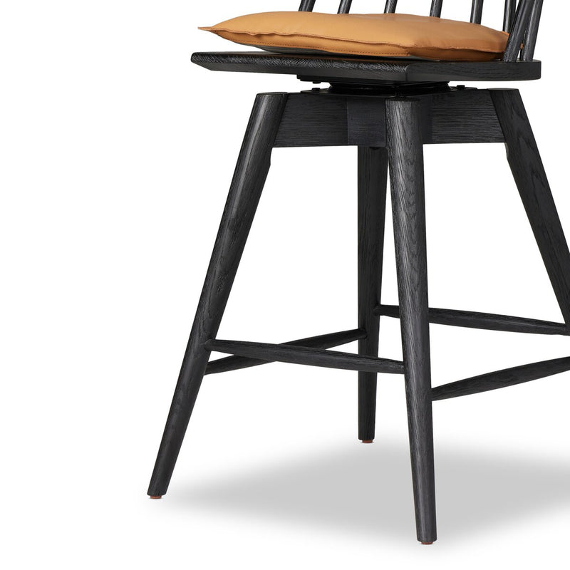 Lewis Swivel Bar + Counter Stool - Whiskey Saddle