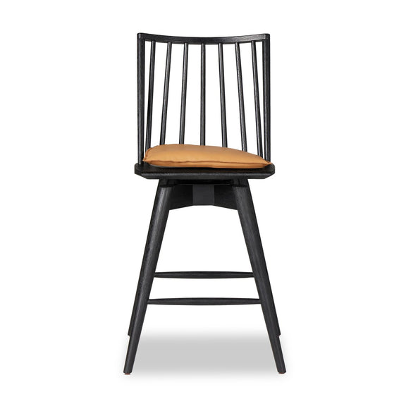 Lewis Swivel Bar + Counter Stool - Whiskey Saddle