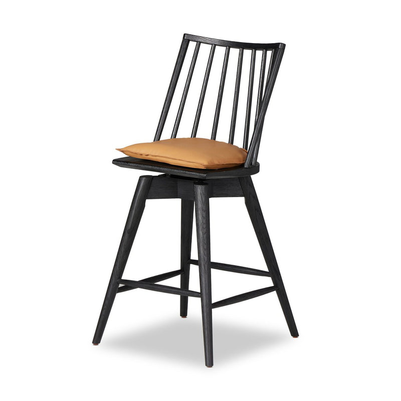 Lewis Swivel Bar + Counter Stool - Whiskey Saddle