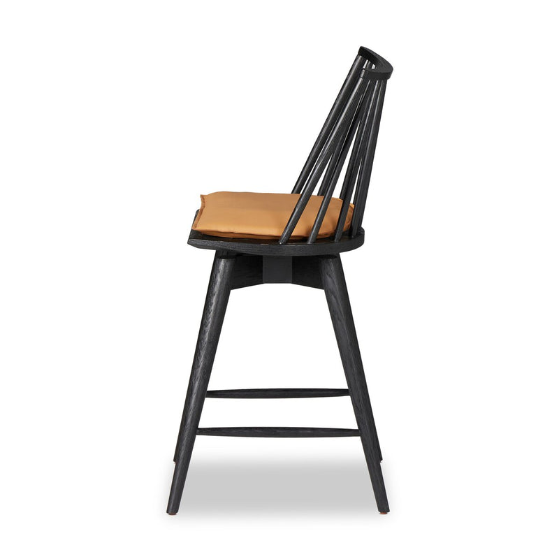Lewis Swivel Bar + Counter Stool - Whiskey Saddle