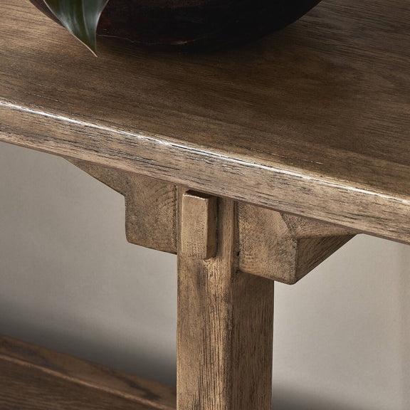 Trinity Console Table - Distressed Light Oak