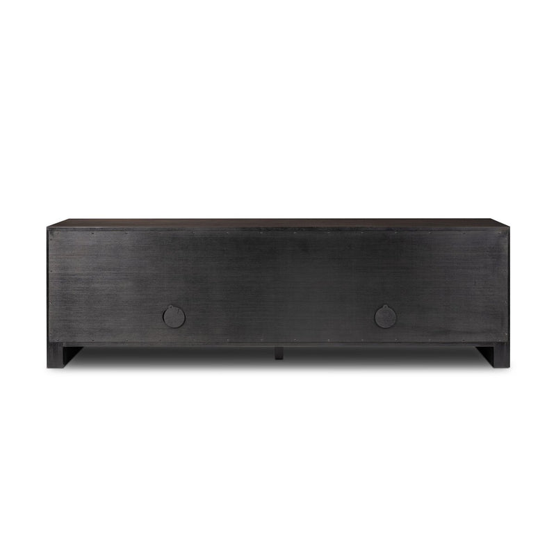 Chalmers Media Console - Smoked Black Resawn Oak