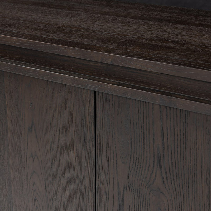 Chalmers Media Console - Smoked Black Resawn Oak