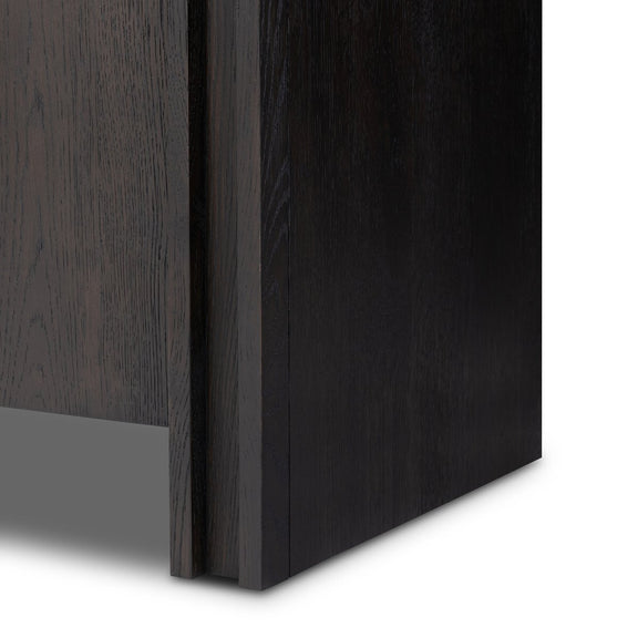 Chalmers Media Console - Smoked Black Resawn Oak