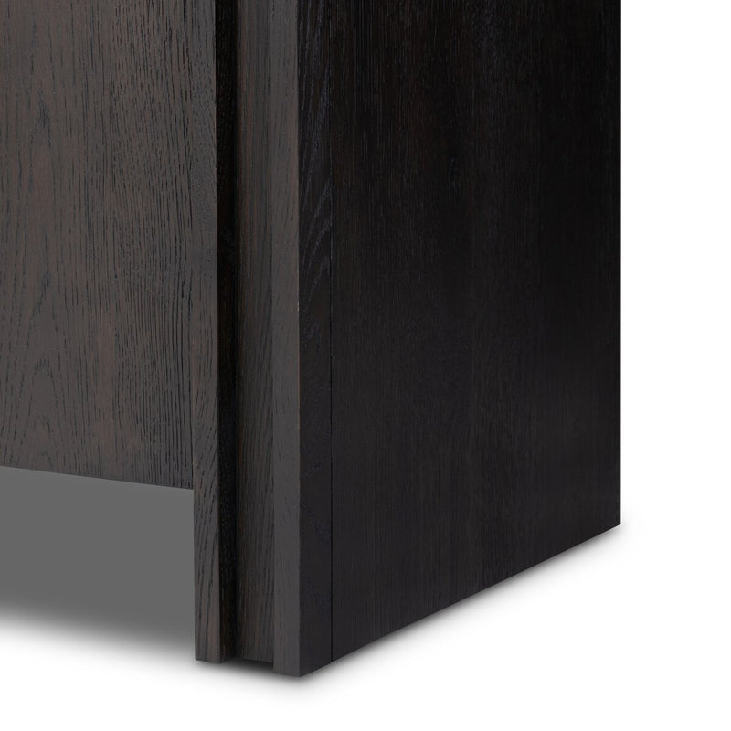 Chalmers Media Console - Smoked Black Resawn Oak