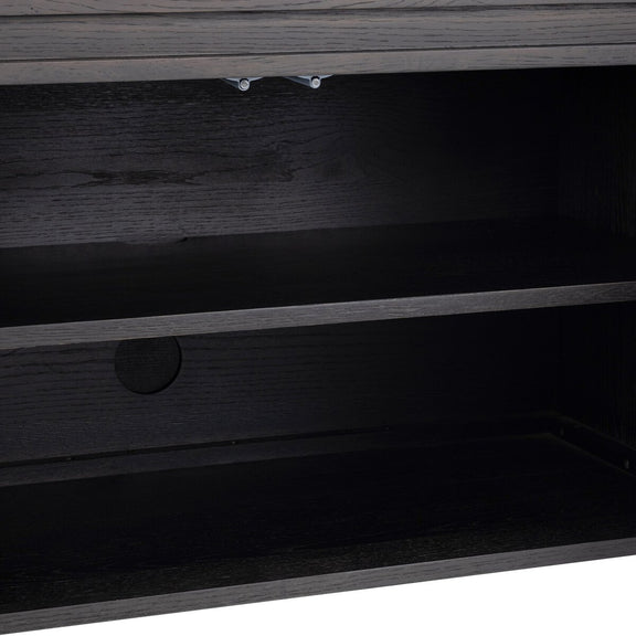 Chalmers Media Console - Smoked Black Resawn Oak