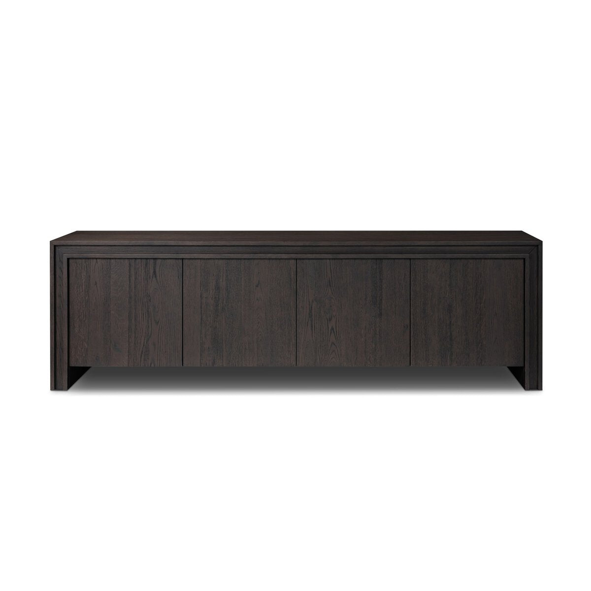 Chalmers Media Console - Smoked Black Resawn Oak
