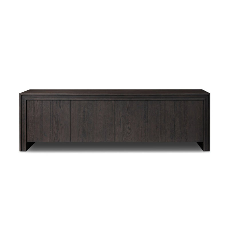Chalmers Media Console - Smoked Black Resawn Oak