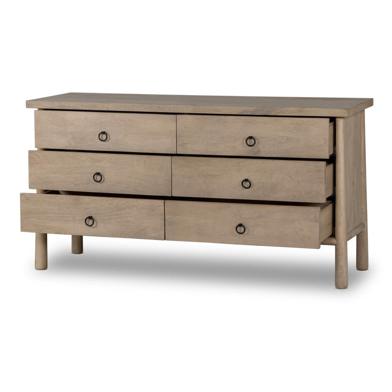 Freddie 6 Drawer Dresser - Caramel Mango