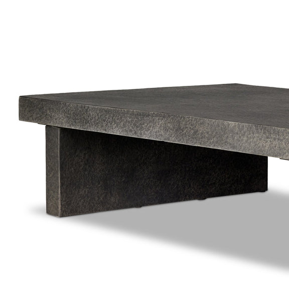 Huesca Outdoor Coffee Table - Distressed Graphite Concrete