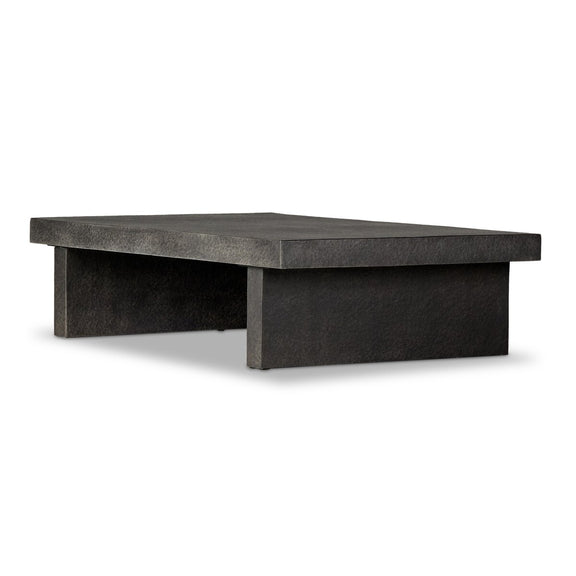Huesca Outdoor Coffee Table - Distressed Graphite Concrete
