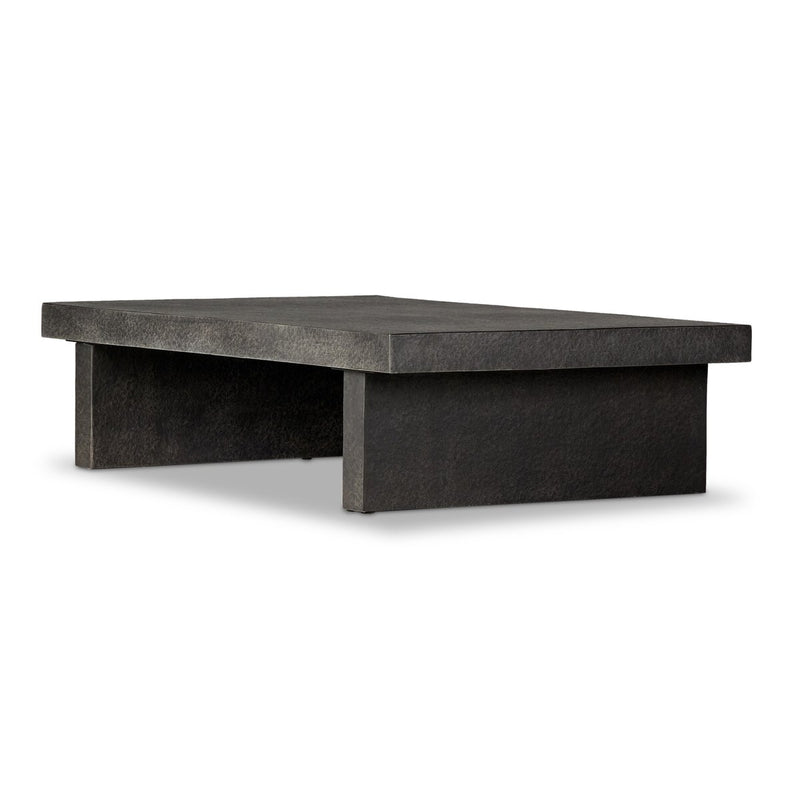 Huesca Outdoor Coffee Table - Distressed Graphite Concrete