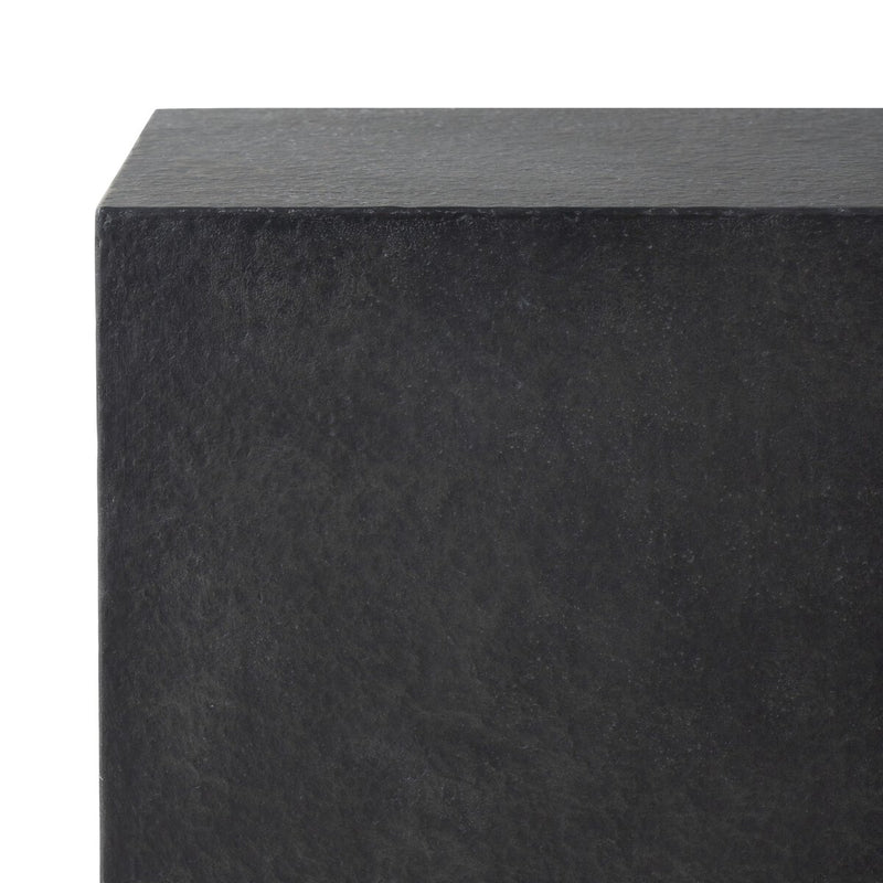 Huesca Outdoor End Table - Distressed Graphite Concrete