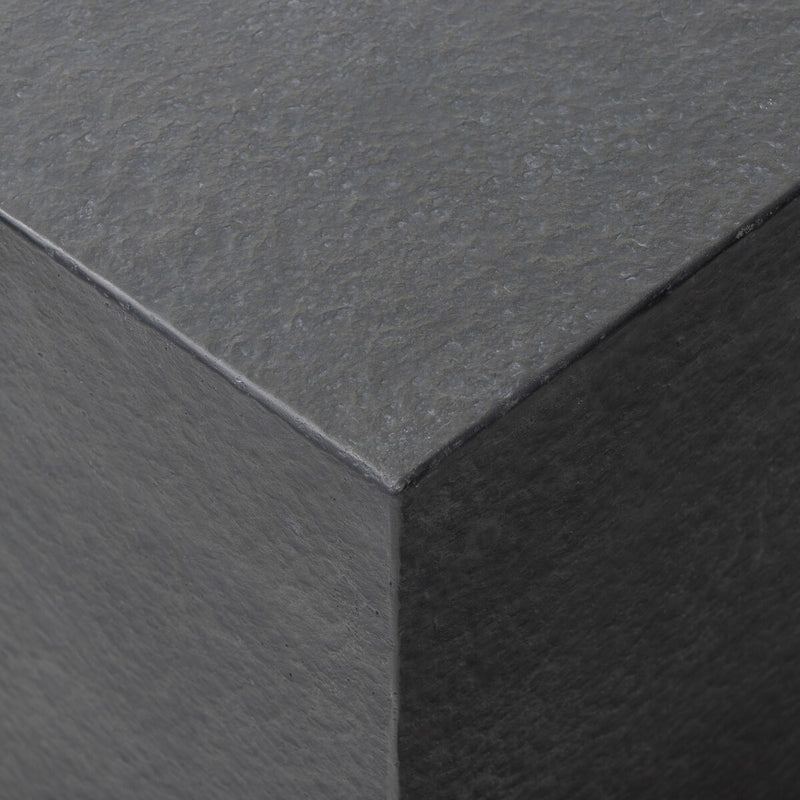 Huesca Outdoor End Table - Distressed Graphite Concrete