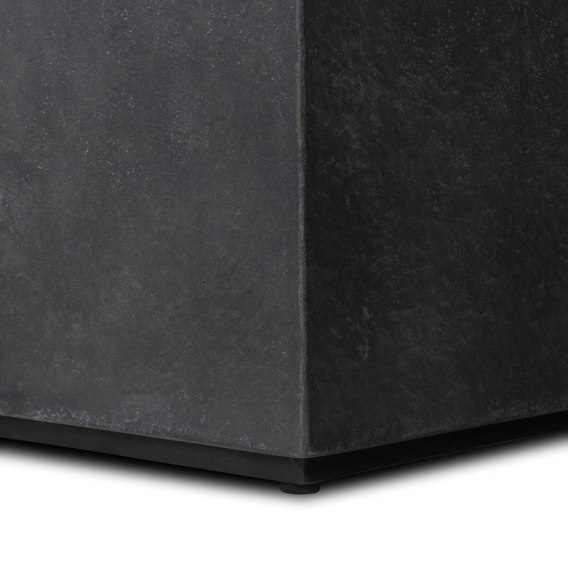 Huesca Outdoor End Table - Distressed Graphite Concrete