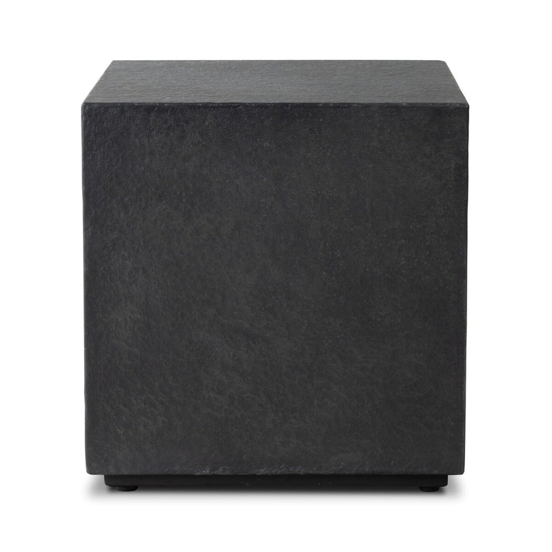 Huesca Outdoor End Table - Distressed Graphite Concrete
