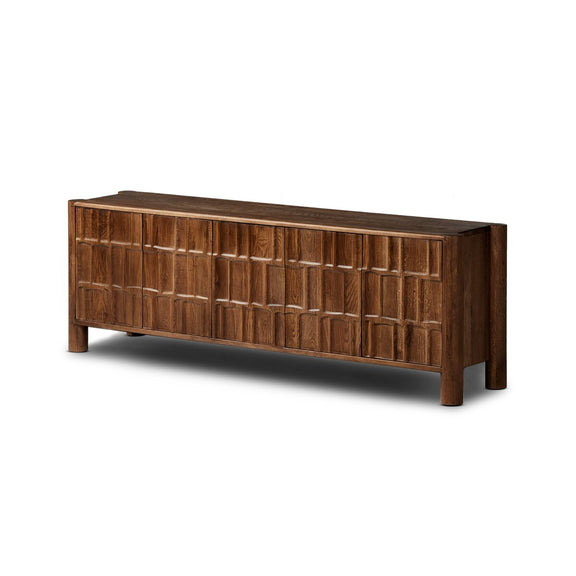 Ezri Media Console - Cocoa Oak
