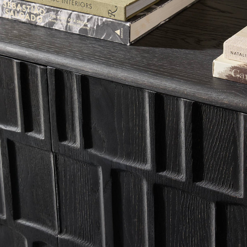 Ezri Media Console - Black Oak