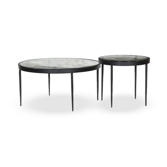 Yoko Nesting Tables - Set Of 2 - Clear Cast Glass