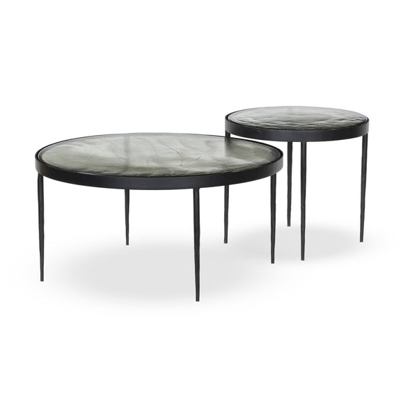 Yoko Nesting Tables - Set Of 2 - Clear Cast Glass