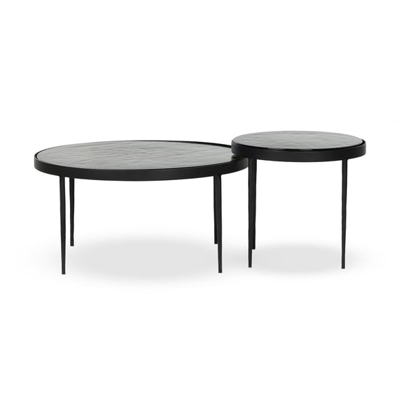 Yoko Nesting Tables - Set Of 2 - Moss Cast Glass