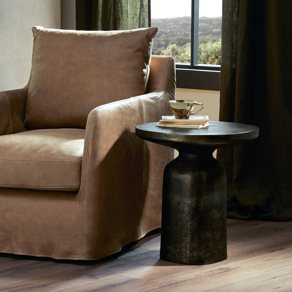Odessa End Table - Distressed Bronze