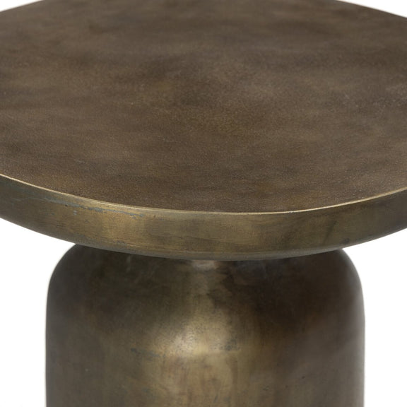 Odessa End Table - Textured Aged Brass