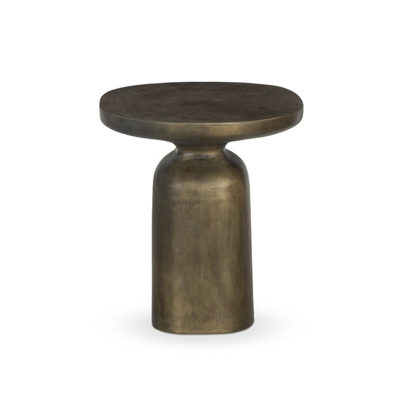 Odessa End Table - Textured Aged Brass