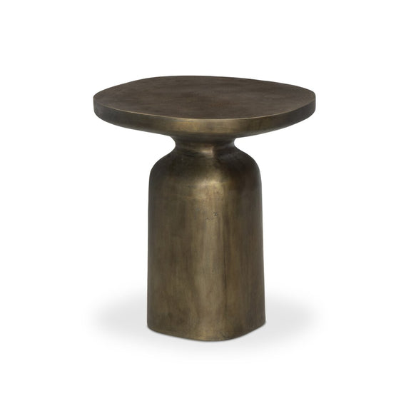 Odessa End Table - Textured Aged Brass
