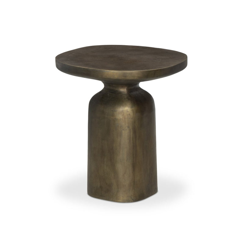 Odessa End Table - Textured Aged Brass