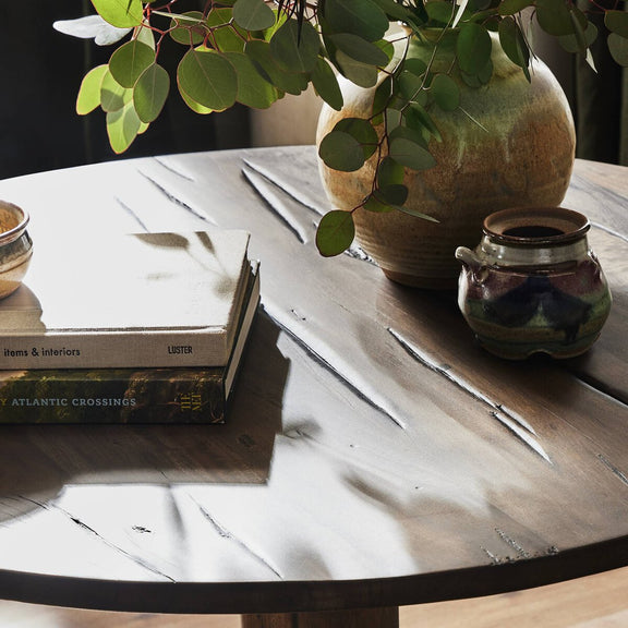 Rivi Large End Table - Antique Belgium Bleach