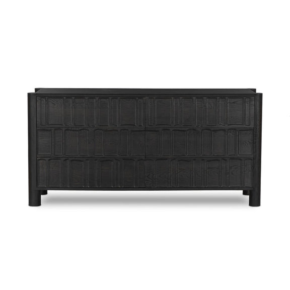 Ezri 6 Drawer Dresser - Black Oak