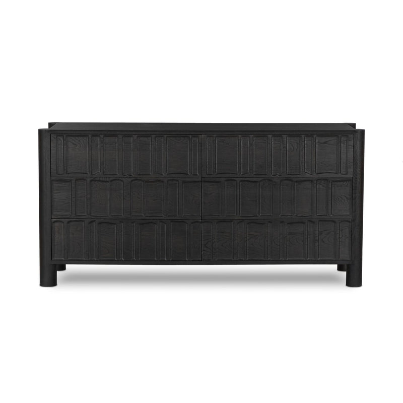 Ezri 6 Drawer Dresser - Black Oak