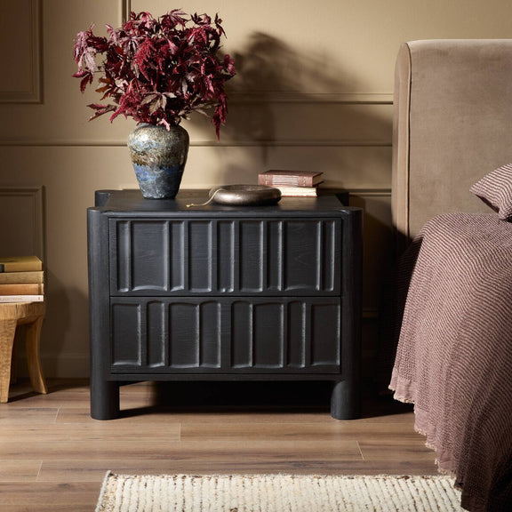 Ezri Nightstand - Black Oak