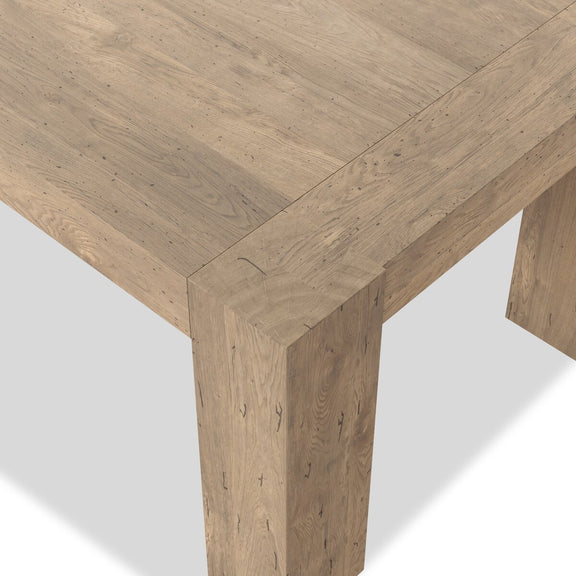 Abaso Dining Table - Whitewash Rustic Wormwood Oak