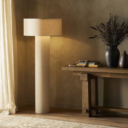 Hensley Floor Lamp - Antique Brass Iron