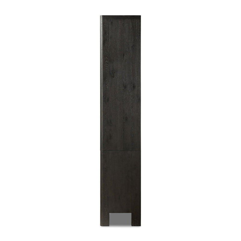 Noeline Wide Bookcase - Smoked Black Oak