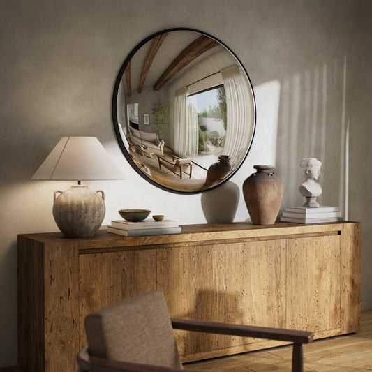 Convex Wall Mirror - Iron Matte Black